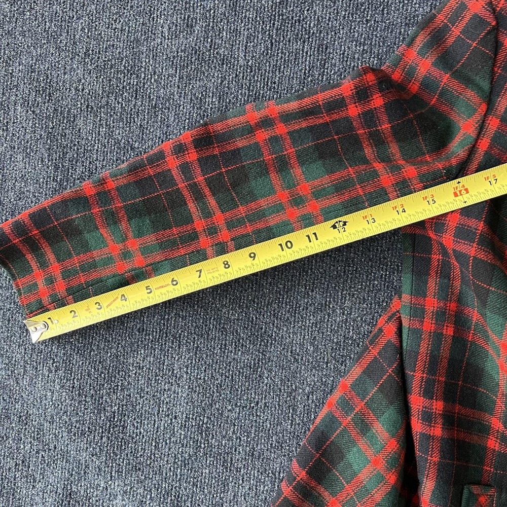 Vintage Pendleton Skirt Suit Womens 8 Red Green Tartan Plaid Virgin Wool USA 80s - Picture 6 of 13
